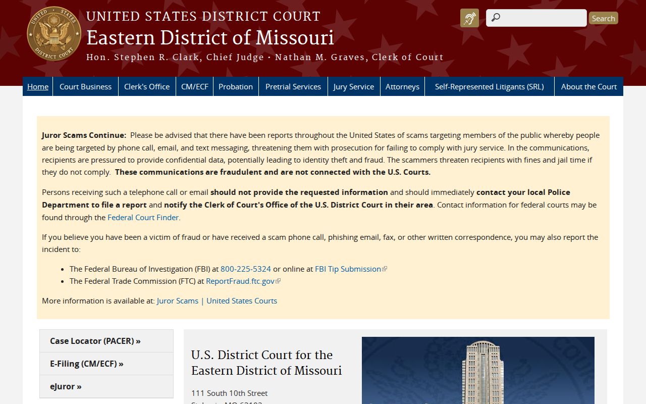 Federal criminal records for Lincoln County in the Eastern District of Missouri
