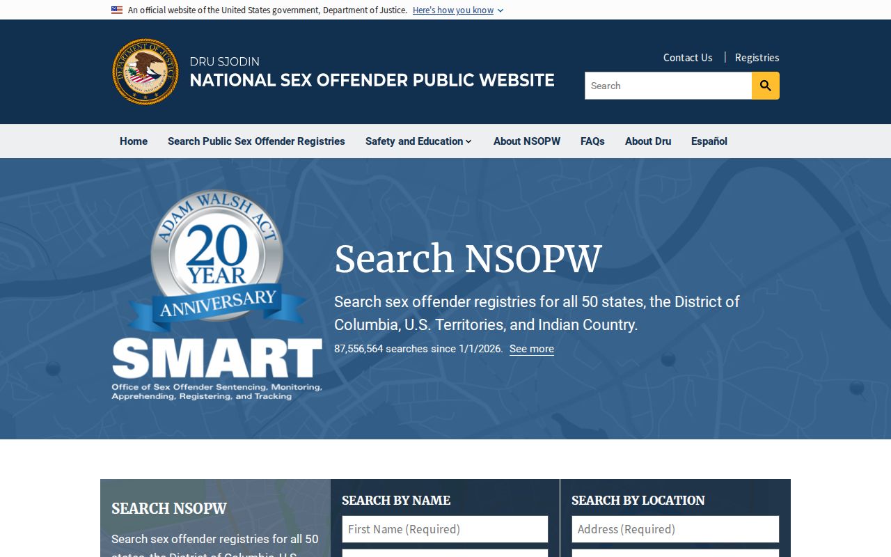 National Sex Offender Public Website search used for cross-state checks from Lincoln County